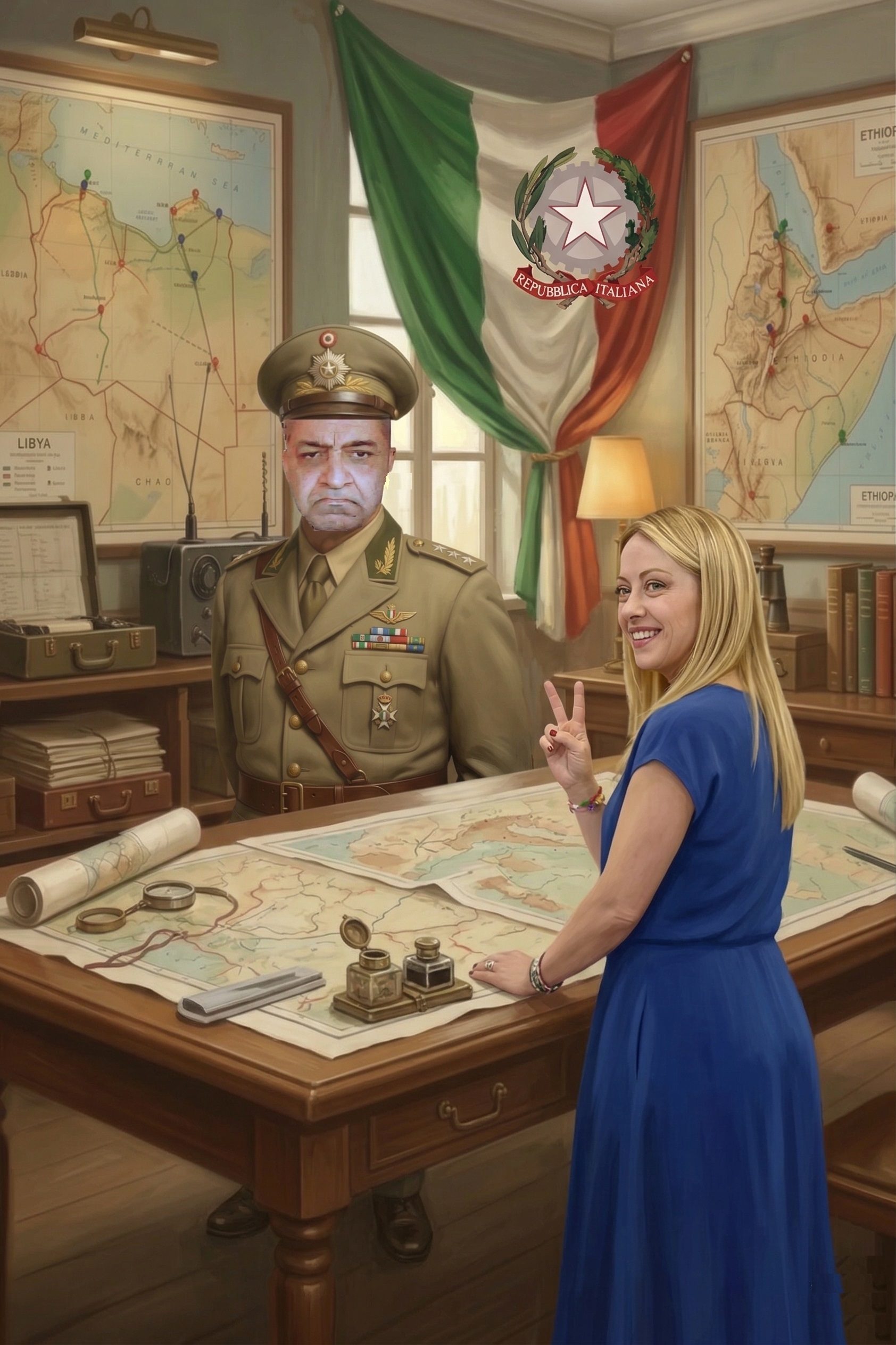 AI fun with meloni as patriotic gesture